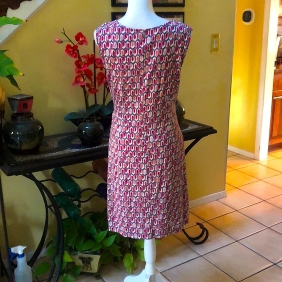 Nic & Zoe Geometric Bright Stone Print Sleeveless MIDI Dress Size Petite Large - Picture 10 of 15